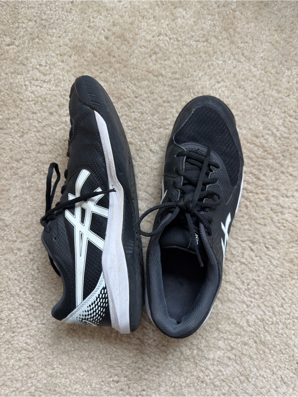Asics Black Athletic Shoes with White Accents